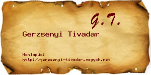 Gerzsenyi Tivadar névjegykártya